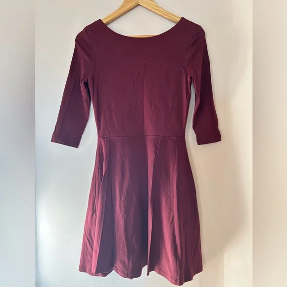 Pact Organic Cotton Burgundy Long Sleeve Dress - Picture 3 of 4
